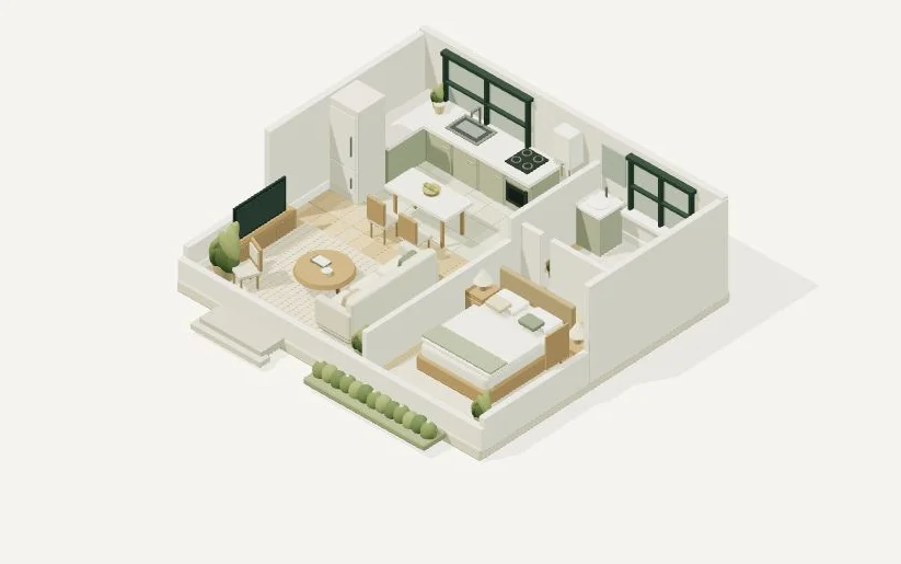 Illustrative furnished home, representing a property record