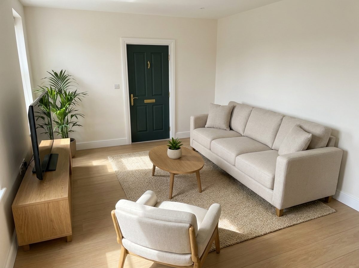 Fictional sample living room, photographed for a condition record
